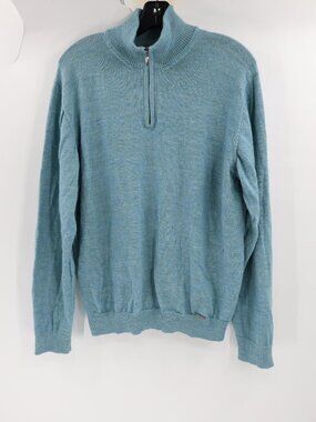Kuna Sweater Mens size 1  Baby Alpaca Quarter Zip Pullover Knit stretch jumper